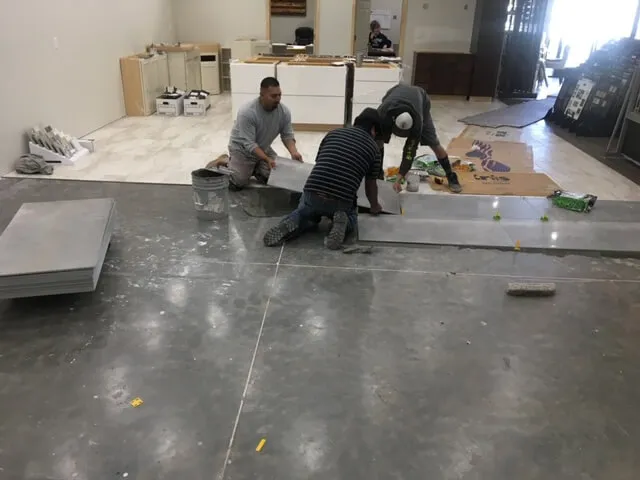 Residential flooring installation team at Barrett Floors