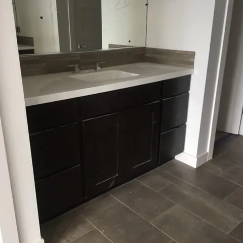 Tile flooring installation by Barrett Floors