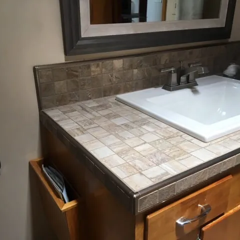 Bathroom countertop installation