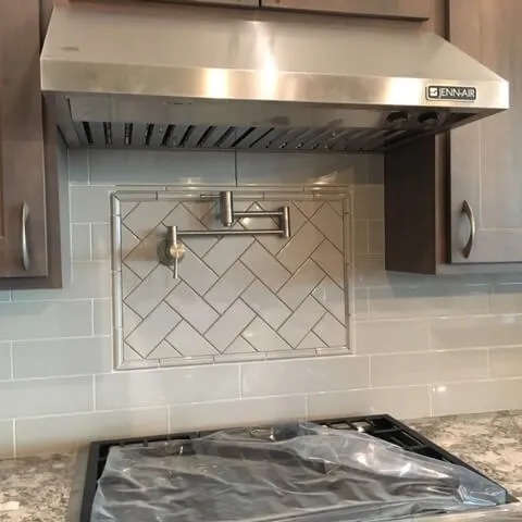 Custom kitchen tile backsplash