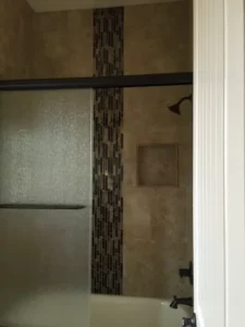 Bathroom tile wall | Barrett Floors